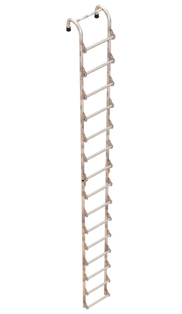 Galvanized Tank Access Ladder 15 Ft. 300 Lb. Capacity Silver